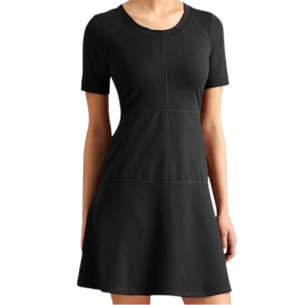 Athleta En Route Short Sleeve Dress Black - XL